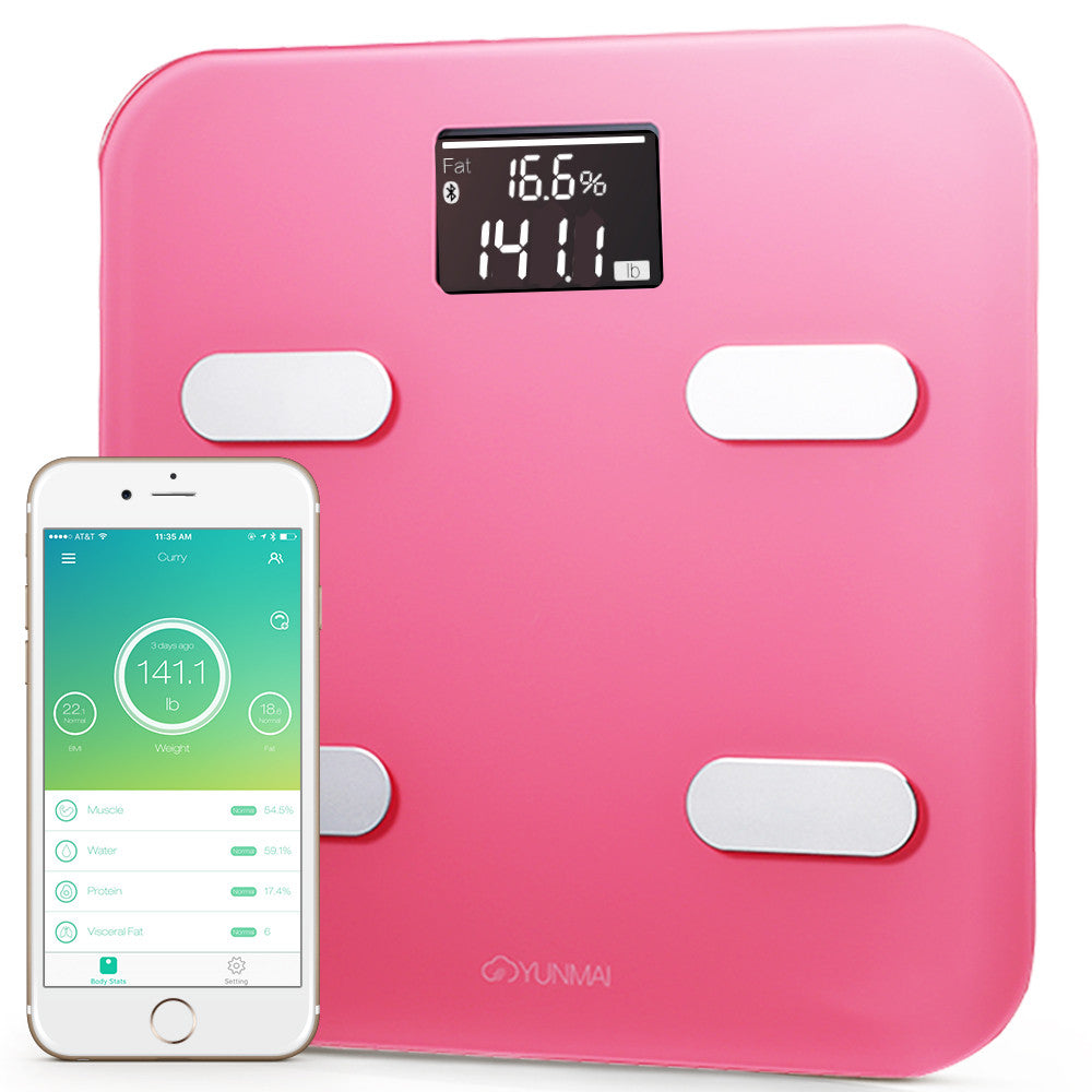 Wecolor Bluetooth Body Fat Scale, Bathroom BMI Weighing Digital Scale,  Smart Body Fitness Analysis Scale Sync Data with Smartphone APP